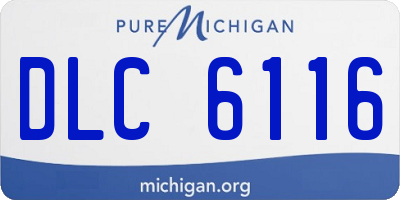 MI license plate DLC6116