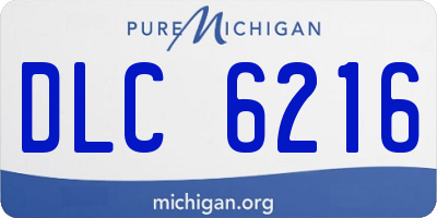 MI license plate DLC6216