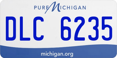 MI license plate DLC6235