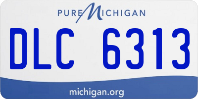 MI license plate DLC6313
