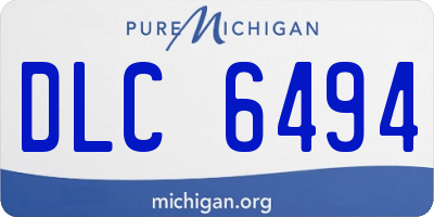 MI license plate DLC6494