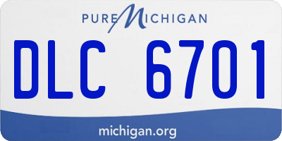 MI license plate DLC6701