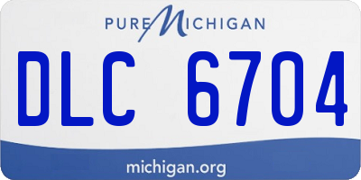 MI license plate DLC6704