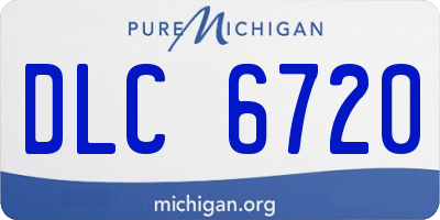 MI license plate DLC6720
