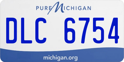 MI license plate DLC6754