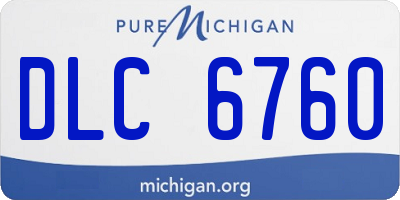 MI license plate DLC6760