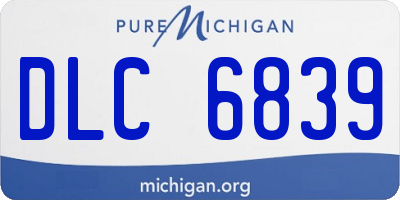 MI license plate DLC6839