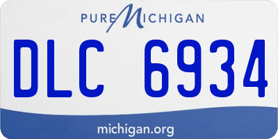 MI license plate DLC6934