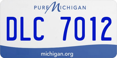 MI license plate DLC7012