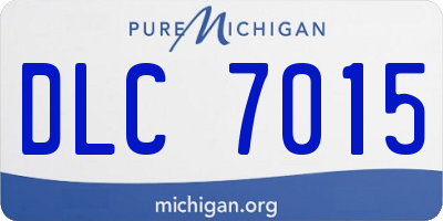MI license plate DLC7015