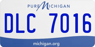 MI license plate DLC7016