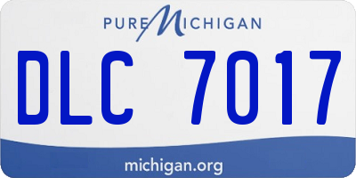 MI license plate DLC7017
