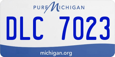 MI license plate DLC7023