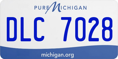 MI license plate DLC7028