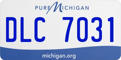 MI license plate DLC7031