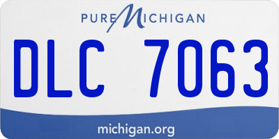 MI license plate DLC7063