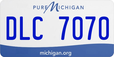 MI license plate DLC7070