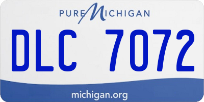 MI license plate DLC7072