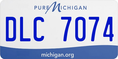 MI license plate DLC7074
