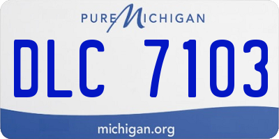 MI license plate DLC7103