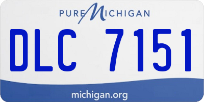 MI license plate DLC7151