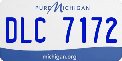 MI license plate DLC7172