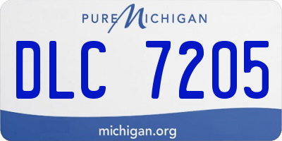 MI license plate DLC7205