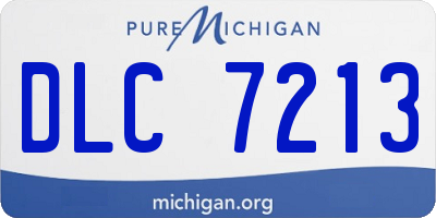 MI license plate DLC7213