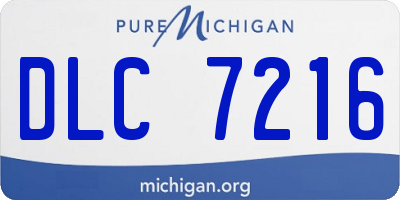 MI license plate DLC7216