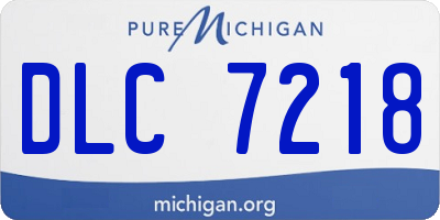 MI license plate DLC7218