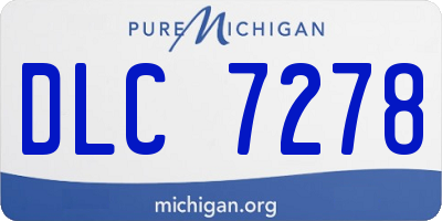 MI license plate DLC7278