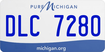 MI license plate DLC7280