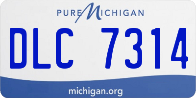 MI license plate DLC7314