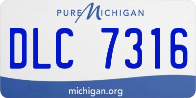 MI license plate DLC7316