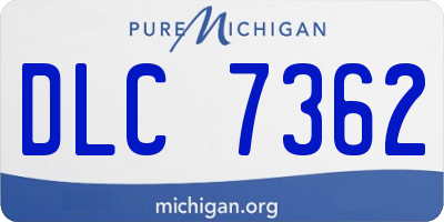 MI license plate DLC7362