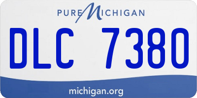 MI license plate DLC7380