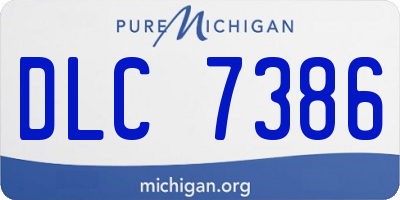 MI license plate DLC7386