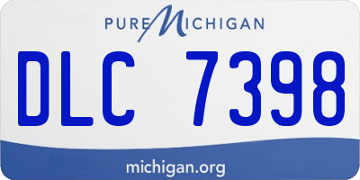MI license plate DLC7398