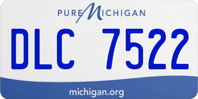 MI license plate DLC7522