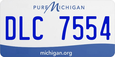 MI license plate DLC7554