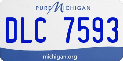 MI license plate DLC7593