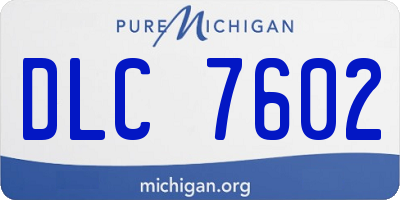 MI license plate DLC7602