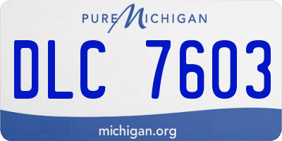 MI license plate DLC7603