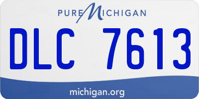 MI license plate DLC7613