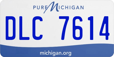 MI license plate DLC7614