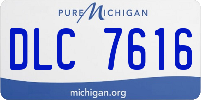 MI license plate DLC7616