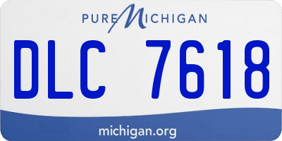 MI license plate DLC7618