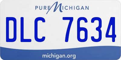 MI license plate DLC7634