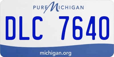 MI license plate DLC7640