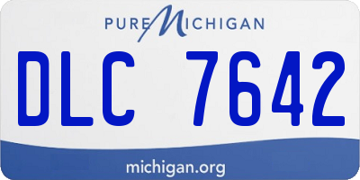 MI license plate DLC7642